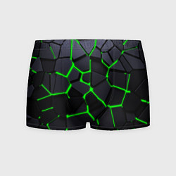 Трусы-боксеры мужские Зеленые плиты киберпанк, цвет: 3D-принт