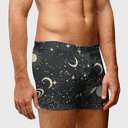 Трусы-боксеры мужские Звёздная карта с лунами и солнцем, цвет: 3D-принт — фото 2