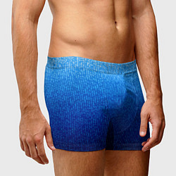 Трусы-боксеры мужские Сине-голубой в вертикальную полоску, цвет: 3D-принт — фото 2
