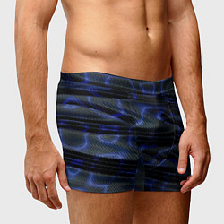 Трусы-боксеры мужские Темно синие карбоновые волны, цвет: 3D-принт — фото 2