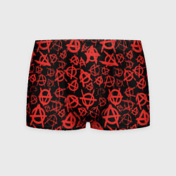 Трусы-боксеры мужские Узор анархия красный, цвет: 3D-принт