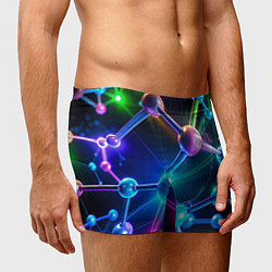 Трусы-боксеры мужские Молекулярная структура - неоновая, цвет: 3D-принт — фото 2
