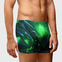 Трусы-боксеры мужские Зеленая кислотная яркая неоновая абстракция, цвет: 3D-принт — фото 2