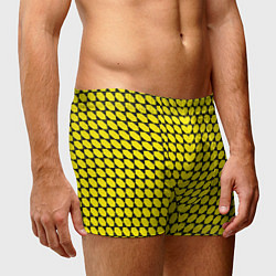 Трусы-боксеры мужские Жёлтые лепестки шестиугольники, цвет: 3D-принт — фото 2