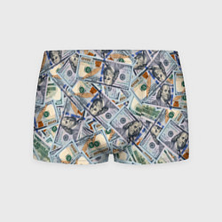 Трусы-боксеры мужские Банкноты сто долларов, цвет: 3D-принт