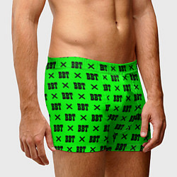 Трусы-боксеры мужские BBT logo green steel, цвет: 3D-принт — фото 2