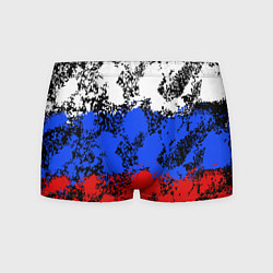 Трусы-боксеры мужские Российский флаг брызги, цвет: 3D-принт