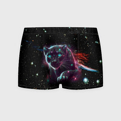 Трусы-боксеры мужские Межгалактическая пантера - космос от нейросети, цвет: 3D-принт