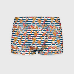 Трусы-боксеры мужские Морской узор в полоску, цвет: 3D-принт