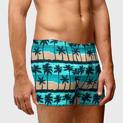 Трусы-боксеры мужские Пляжные пальмы паттерн, цвет: 3D-принт — фото 2