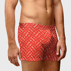 Трусы-боксеры мужские Красно-белый текстурированный, цвет: 3D-принт — фото 2