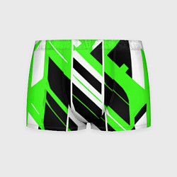 Мужские трусы Black and green stripes on a white background