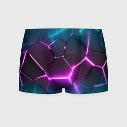 Мужские трусы Голубые и розовые неоновые плиты в разломе