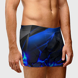 Трусы-боксеры мужские Синяя абстракция с плитами, цвет: 3D-принт — фото 2