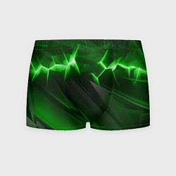 Трусы-боксеры мужские Яркая зеленая объемная абстракция, цвет: 3D-принт