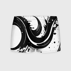 Трусы-боксеры мужские Чёрно-белая экспрессивная абстракция, цвет: 3D-принт