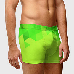 Трусы-боксеры мужские Кислотная геометрия лайм, цвет: 3D-принт — фото 2