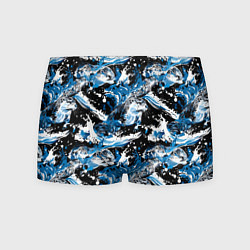 Трусы-боксеры мужские Выдры в речке на волнах - паттерн, цвет: 3D-принт
