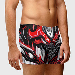 Трусы-боксеры мужские Абстрактный красный череп, цвет: 3D-принт — фото 2