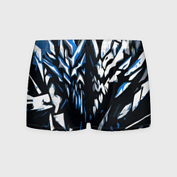 Мужские трусы White and blue abstraction on a black background