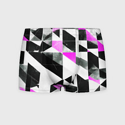 Трусы-боксеры мужские Black and pink abstraction on a white background, цвет: 3D-принт