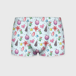 Трусы-боксеры мужские Новогодний фон, цвет: 3D-принт