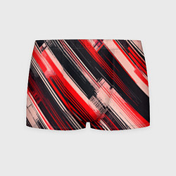 Мужские трусы Красные диагональные полосы на чёрном фоне