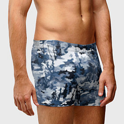 Трусы-боксеры мужские Камуфляж серо синий, цвет: 3D-принт — фото 2