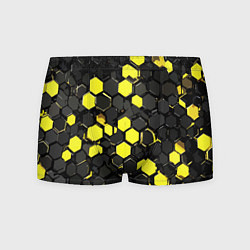 Мужские трусы Жёлто-серые шестиугольники на чёрном фоне