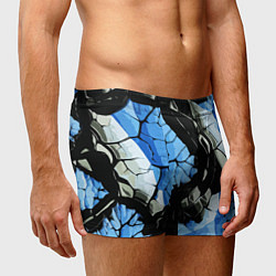 Трусы-боксеры мужские Чёрные линии на чёрно-синем фоне, цвет: 3D-принт — фото 2