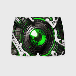 Трусы-боксеры мужские Зелёная сфера киберпанк, цвет: 3D-принт