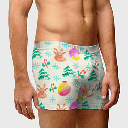 Трусы-боксеры мужские Зимний новогодний узор, цвет: 3D-принт — фото 2
