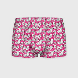 Мужские трусы Выдры новогодние в розовых колпаках