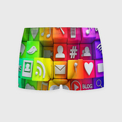 Трусы-боксеры мужские Square, цвет: 3D-принт