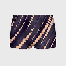 Мужские трусы Фиолетовый с бежевым искажённые полосы