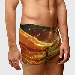 Трусы-боксеры мужские Золотая ткань с блестками, цвет: 3D-принт — фото 2