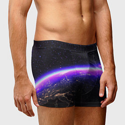 Трусы-боксеры мужские Планета и неоновое свечение, цвет: 3D-принт — фото 2