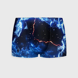 Трусы-боксеры мужские Звезды и молнии в разломе плит, цвет: 3D-принт