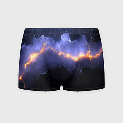 Трусы-боксеры мужские Молния в фиолетовом небе текстура, цвет: 3D-принт