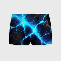 Трусы-боксеры мужские Голубой разлом из молний, цвет: 3D-принт