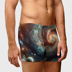 Трусы-боксеры мужские Далёкая неоновая галактика - нейросеть, цвет: 3D-принт — фото 2