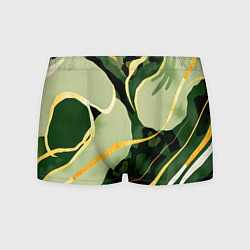 Трусы-боксеры мужские Зеленый природный паттерн, цвет: 3D-принт