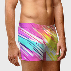 Трусы-боксеры мужские Брызги краски на белом фоне, цвет: 3D-принт — фото 2