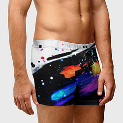 Трусы-боксеры мужские Разноцветные блестящие кляксы - текстура, цвет: 3D-принт — фото 2