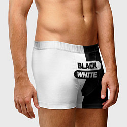 Трусы-боксеры мужские Black white пополам, цвет: 3D-принт — фото 2