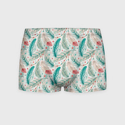 Трусы-боксеры мужские Бохо паттерн в мятных тонах, цвет: 3D-принт