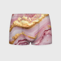 Трусы-боксеры мужские Золотая объемная текстура на розовом, цвет: 3D-принт