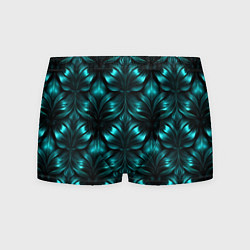 Трусы-боксеры мужские Зеленые узоры из абстрактных листьев - блестящий п, цвет: 3D-принт