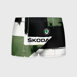 Трусы-боксеры мужские Skoda логотип, цвет: 3D-принт