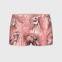 Трусы-боксеры мужские Черепа лошадей - эскиз, цвет: 3D-принт